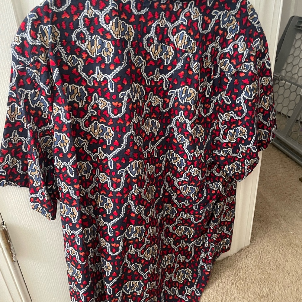 Outerknown Red And Blue Abstract Pattern Shirt - image 2